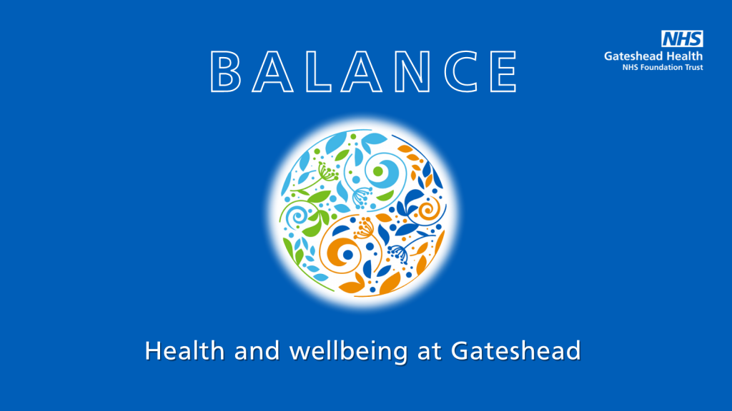 The Balance branding, official health and wellbeing brand of Gateshead Health NHS Foundation Trust