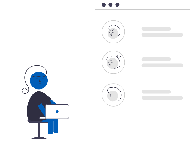 An illustration of a laptop user viewing profiles
