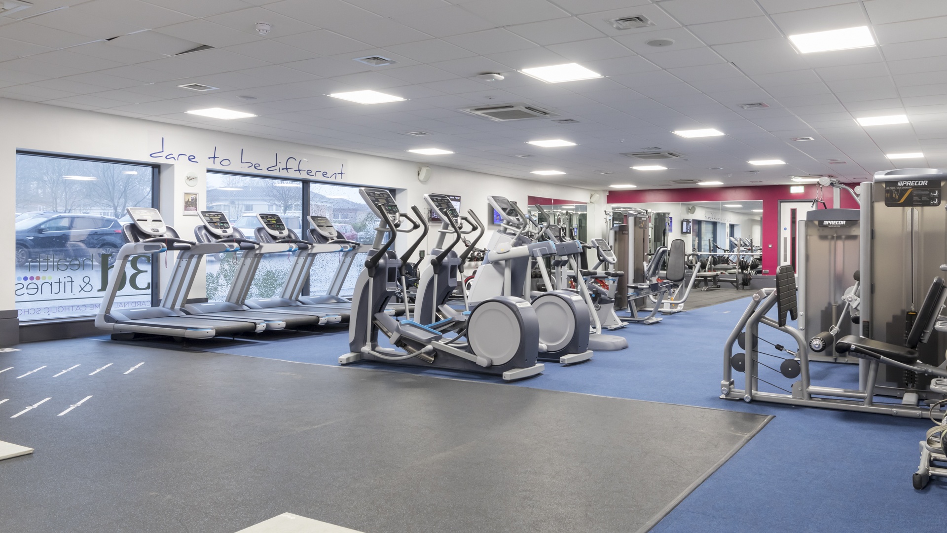 A photo of cardio machines at 3d health & fitness, Cardinal Hume School