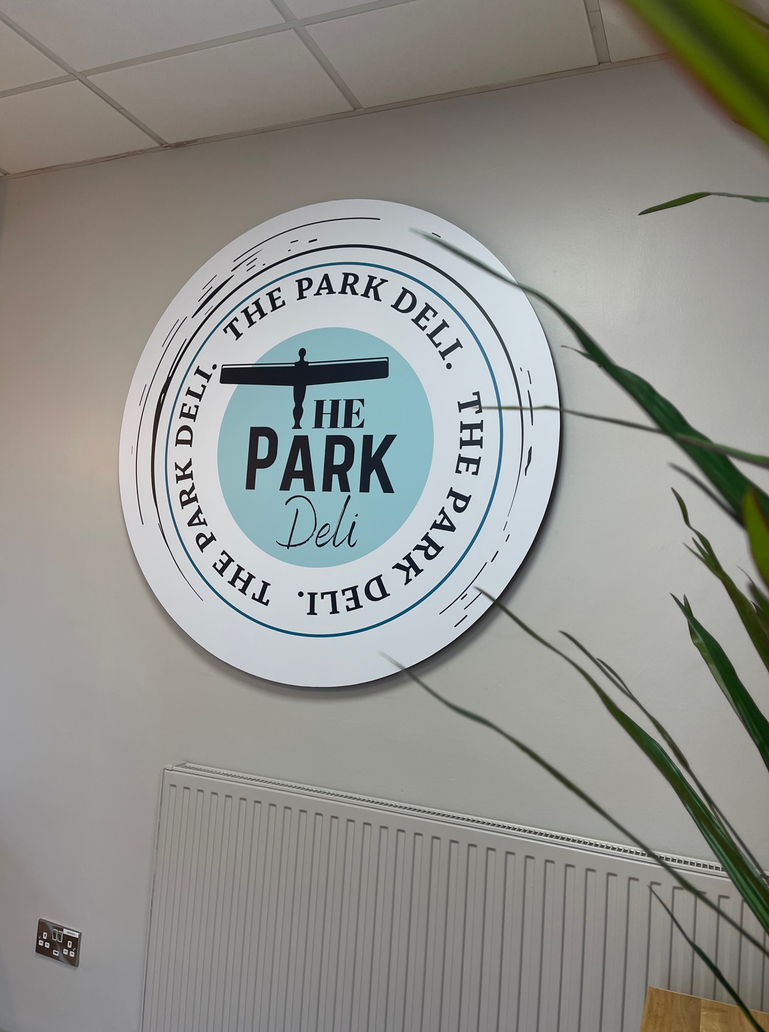 The sign for The Park Deli, the newly refurbished cafe located at Bensham Hospital