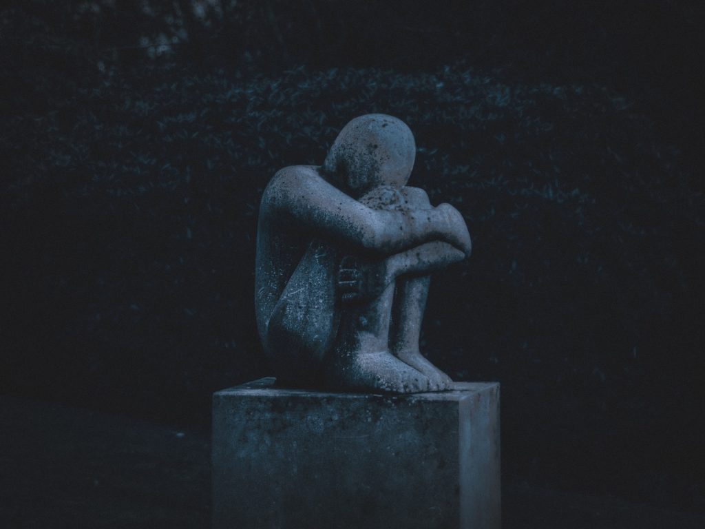 Grief statue sad