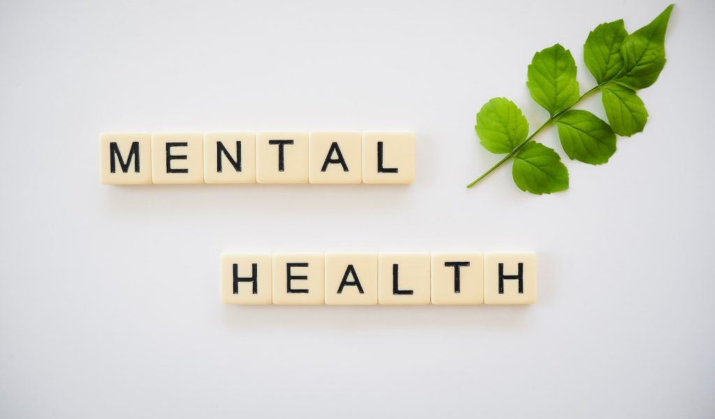 Mental Health spelt out in scrablle letters